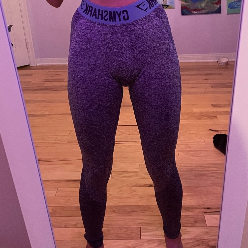 GYMSHARK OG FLEX MARL GREY/TURQUOISE leggings